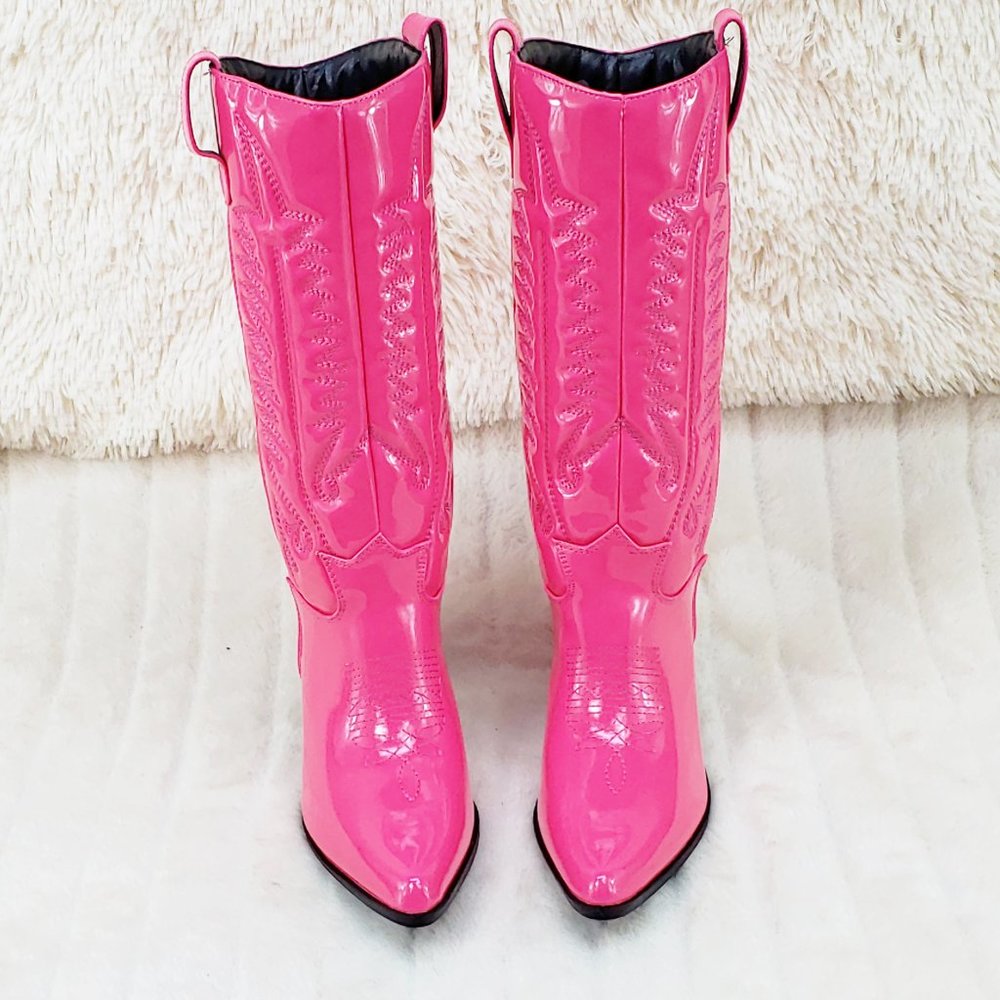 Hot Pink Western Cowboy Cowgirl Boots - Picture 4 of 13